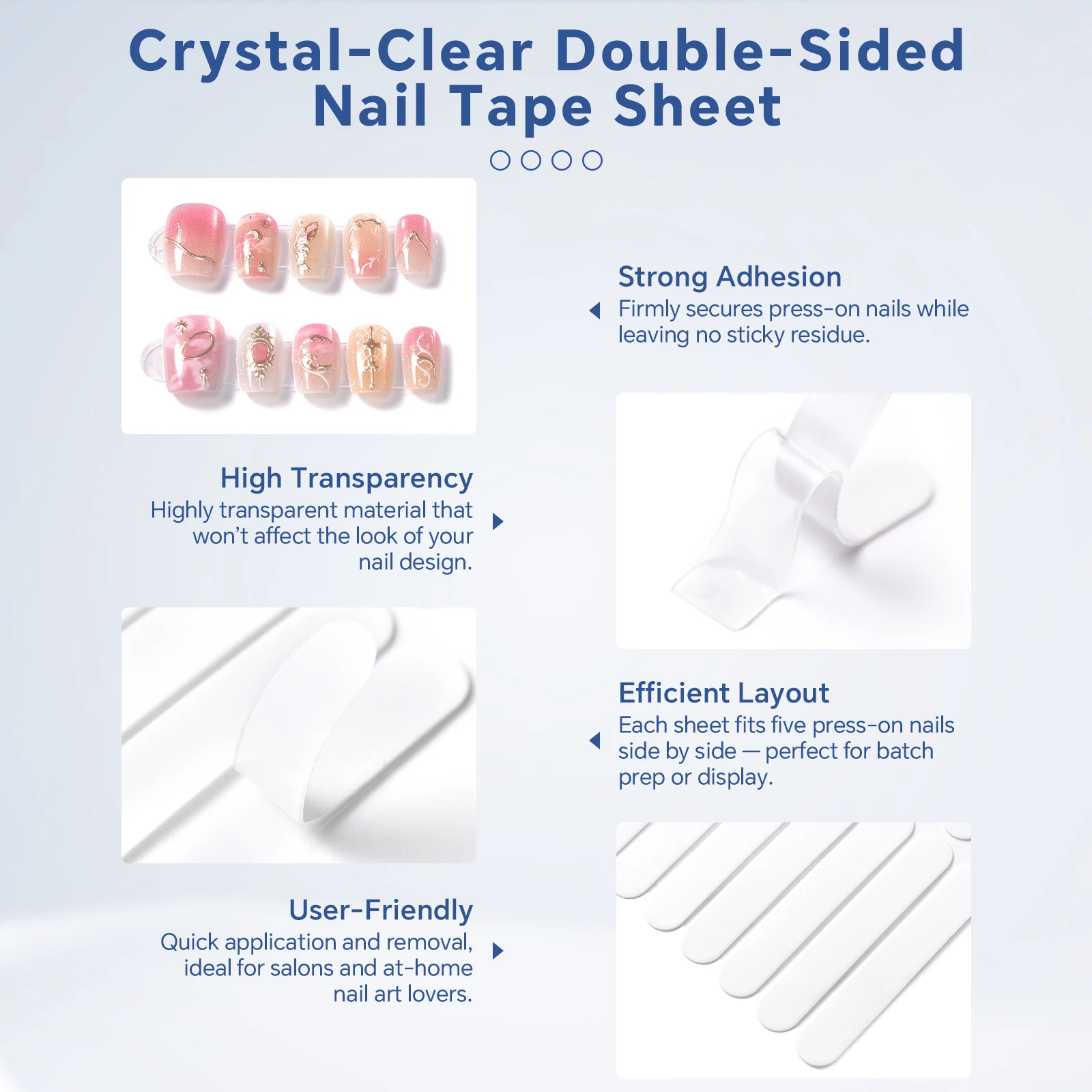 30 個ネイル粘着テープアクリル正方形ラウンドマニキュア練習表示ツールクリスタルクリア両面接着剤ステッカー