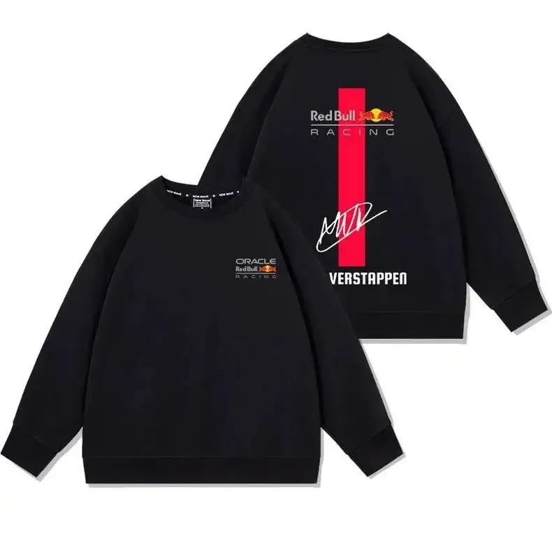 Oracle Red Bull Racing Front Back Print Crew Neck Sweatshirt Men F1 Fan Casual Long Sleeve Pullover