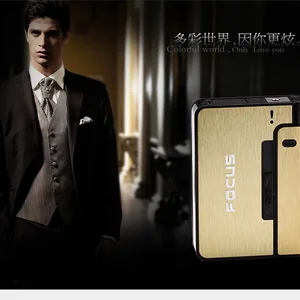 Portable automatic cigarette box for men, metal boxes, support, no longer, Christmas gifts, 10pcs 12 Main Sales Lighter Door - №10