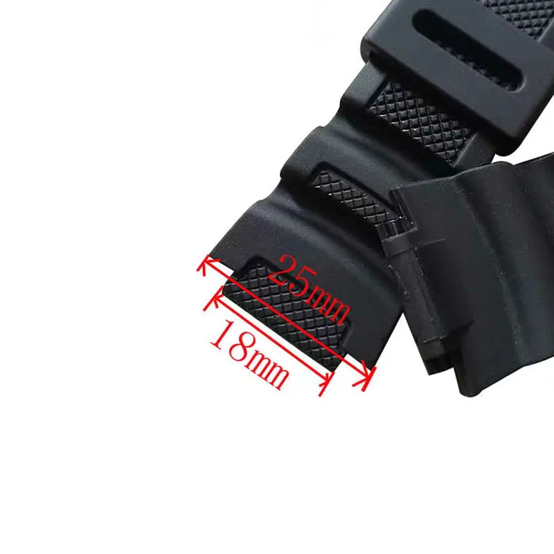 18 mm Herren-Uhrenarmband aus Kunstharz, kompatibel mit Casio AE-1200 SGW-300/400 MWR-200 w218h, Gummi-Uhrenarmband, Gürtelschnalle, Zubehör