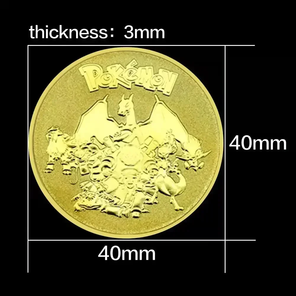Pokemon commemorative Coin Metal Coins Anime Commemorative Coin Charizard Pikachu Golden Pokemon Cards Round Metal Coin Toy Gift image 6