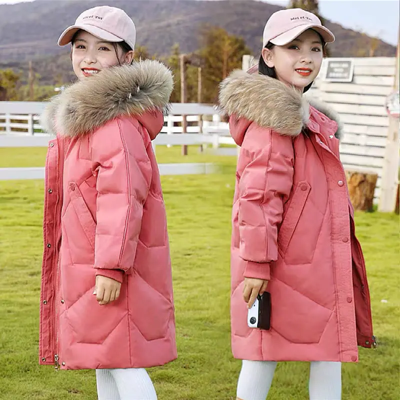 

Winter Children's Down Coat Girls Fashion Thickened Baby Outerwear Parkas Kids Jackets for Girl Clothes 7 8 9 10 11 12 13 Years