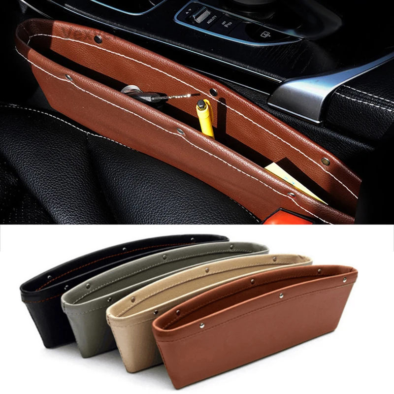 Image of 1 Stück PU-Leder Auto-Sitzlücken-Organizer Tasche Auto-Sitzlücken-Füller Handyhalter für Schlüssel, Brillen, Geldbörse, Karten, Kabel