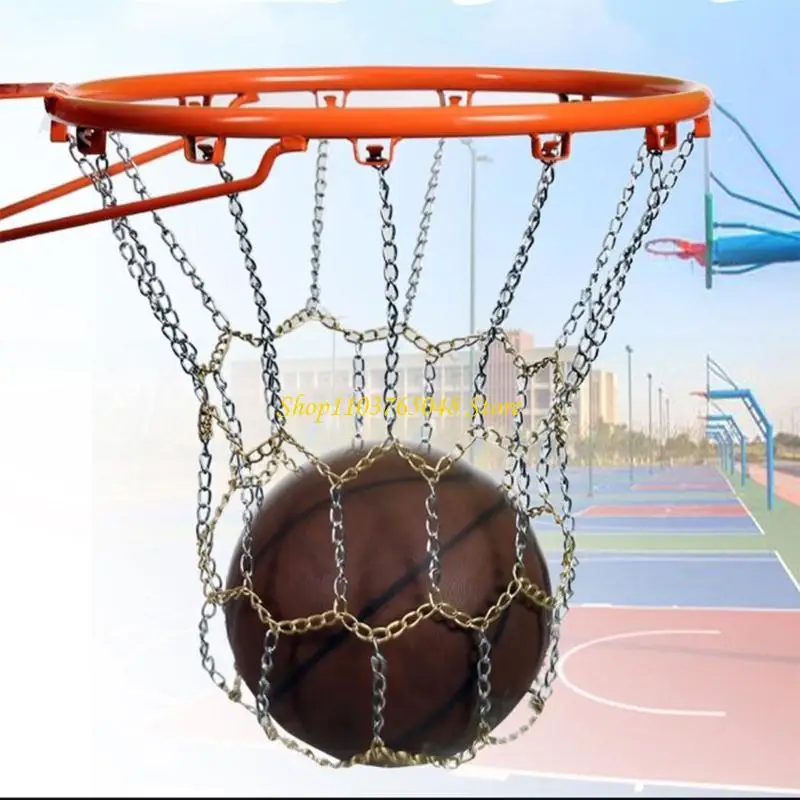 

R53E Metal Chain Basketball Net Indoor Outdoor Goal Training Basketball Net Hoop