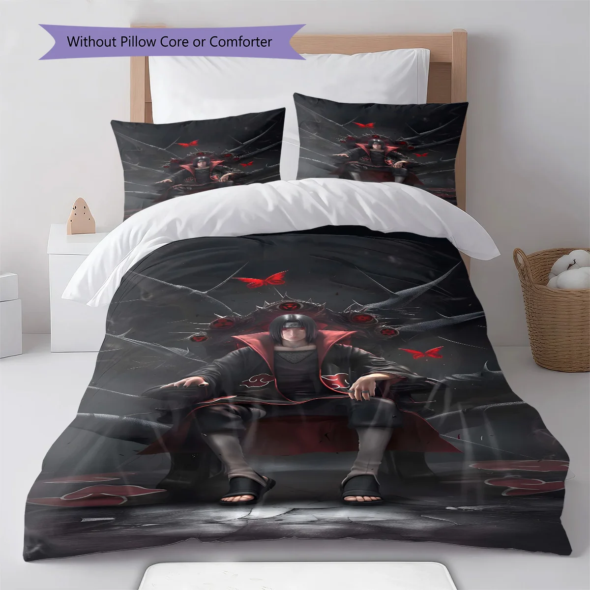 Naruto Stretching Pose Bedding Set Anime Duvet Cover Polyester Soft Comforter Set -QJY