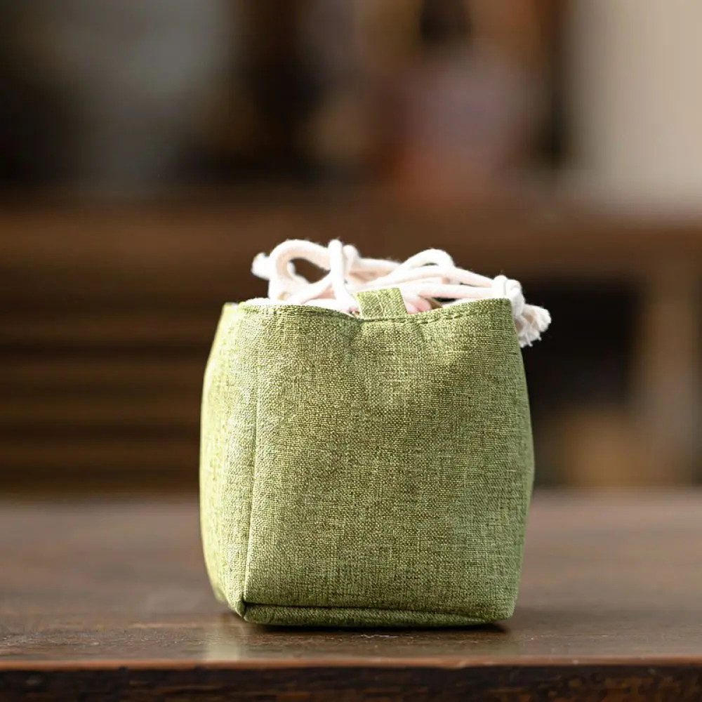 Portable Teapot Storage Pouch Travel Fabric Tea Cup Bag Master Cup Holder Drawstring Case Protective Organizer Soft Bag