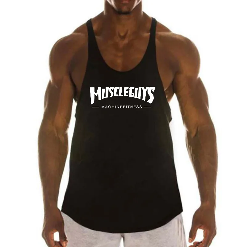 Men's Running Vests Quick Dry Sleeveless Racerback Tank Tops Breathable Lightweight Solid Color Jogging