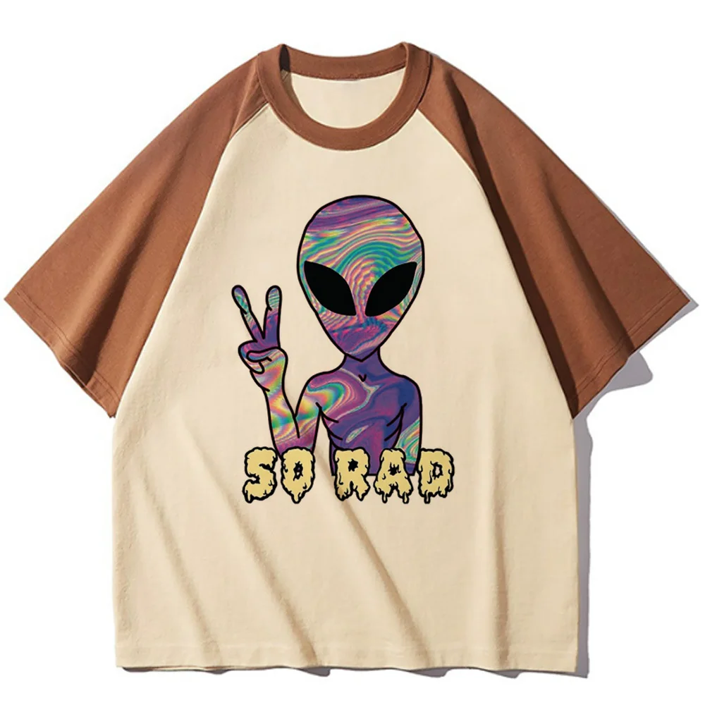 Alien tshirt women stretchy Tee girl designer Japanese clothing