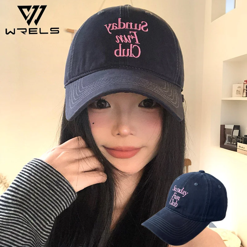 Vintage Baseball Cap Letter Embroidery Pattern Breathable Hiking Outdoor Sports Hats Sun Protection Quick Drying Cycling Cap