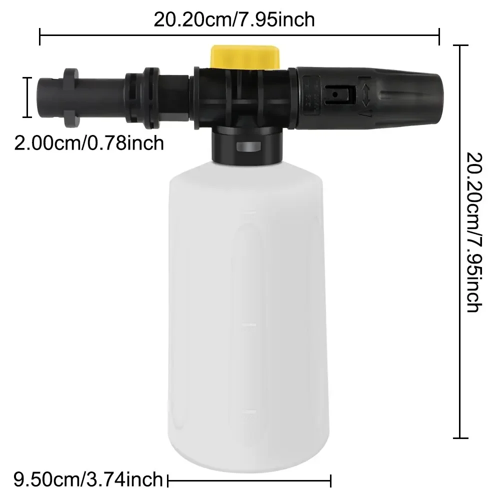 750ML Lanca do piany śnieżnej Generator piany mydła samochodowego Myjki wysokociśnieniowe Regulowana dysza rozpylająca do Karcher K2 K3 K4 K5 K6