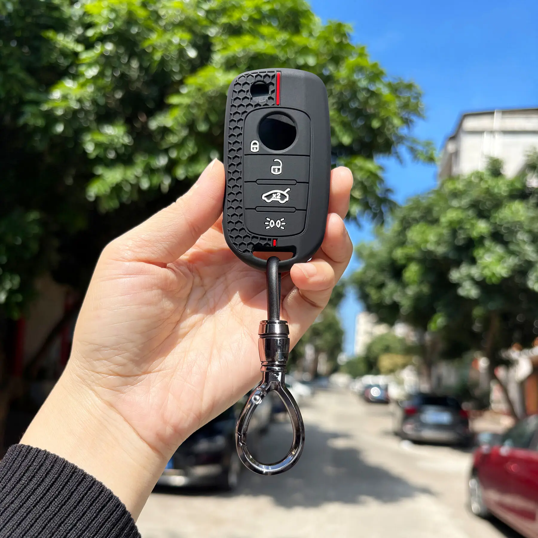 Soft Silicone Key Cover Case For FIAT TIPO Toro Freedom Cronos Egea 500X For Dodge Neon Protector Keychain Accessories