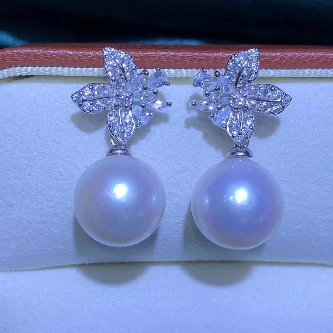 

Оптовая продажа, серьги из стерлингового серебра 925 пробы, фурнитура для крепления, базовые монтажные детали, аксессуар для жемчуга 11-12 мм, 5 пар/лот