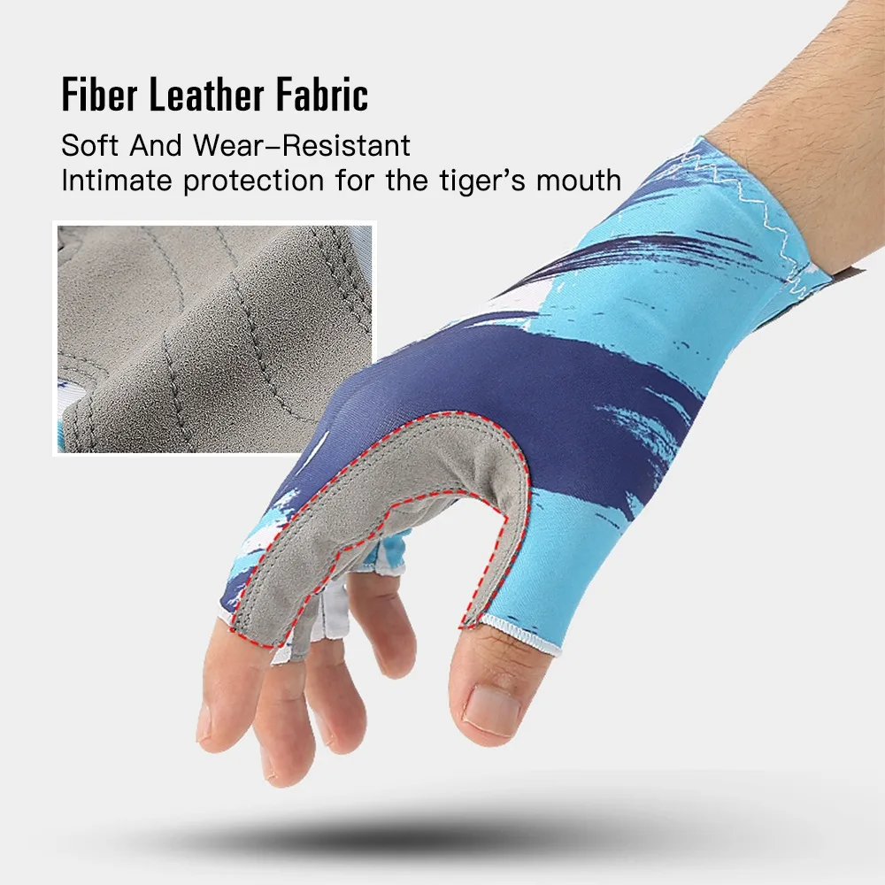 1 Pair Durable Half Finger Fishing Gloves Breathable Microfiber Palms Fisherman Gloves Quick-Dry Cycling Gloves For Men