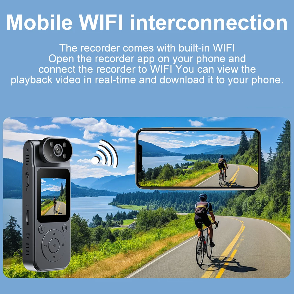 4K 1080P HD WiFi Mini Camera Portable Digital Video Recorder Handheld Back Clip Police Body Camera Night Vision Small Camcorder - Image 4