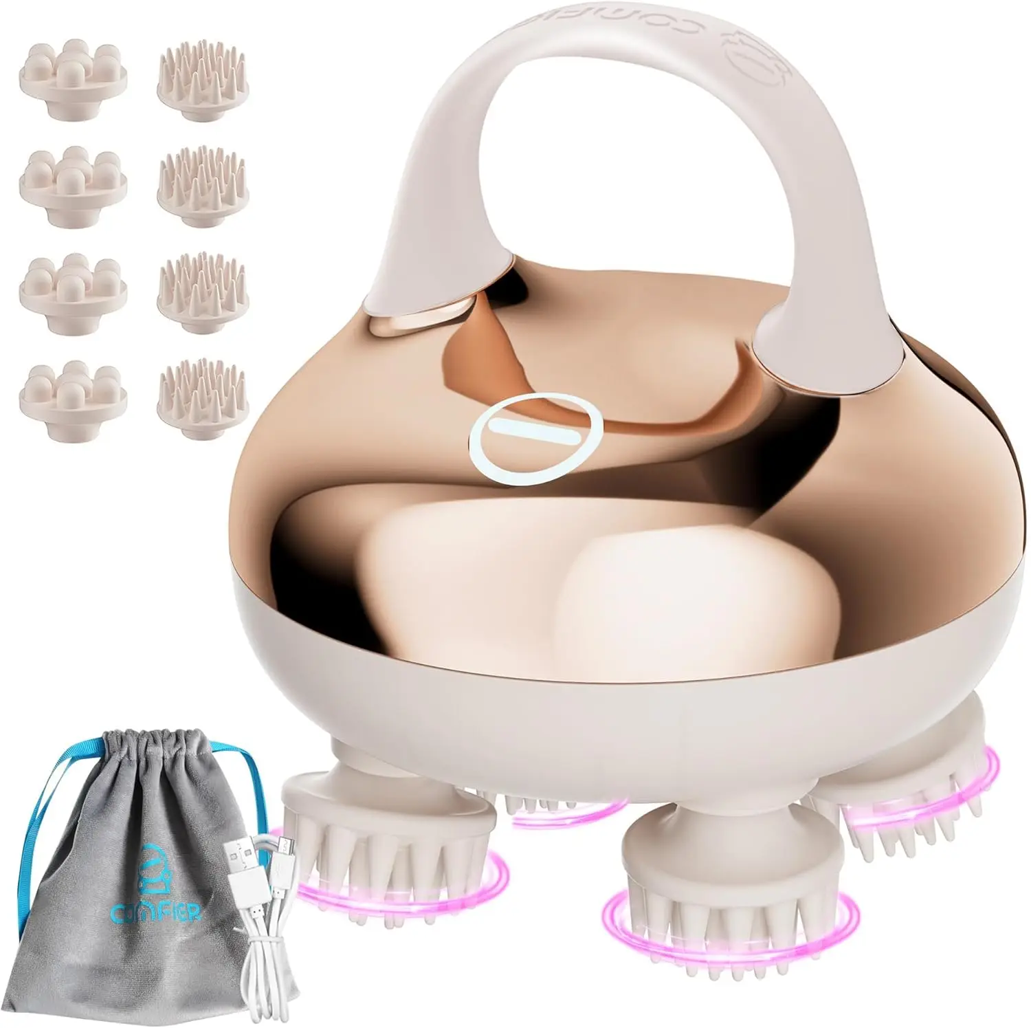 

Cordless Scalp Massager with 3 Modes, Waterproof Head & Body Massage, 8 Claws for Deep Cleansing