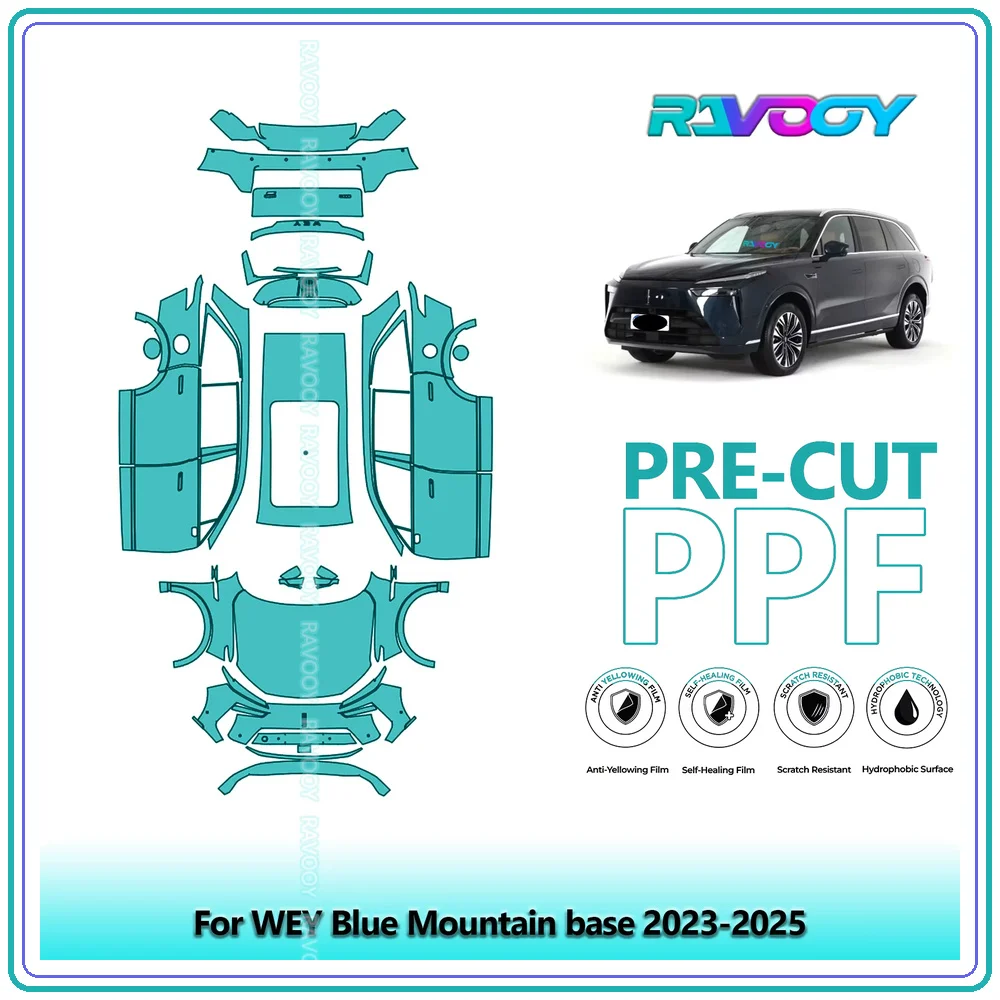 For WEY Blue Mountain base 2023-2026 8.5Mil Precut TPU Paint Protection Film PPF Full Body Kit Clear Bra Stone Guard EU UK