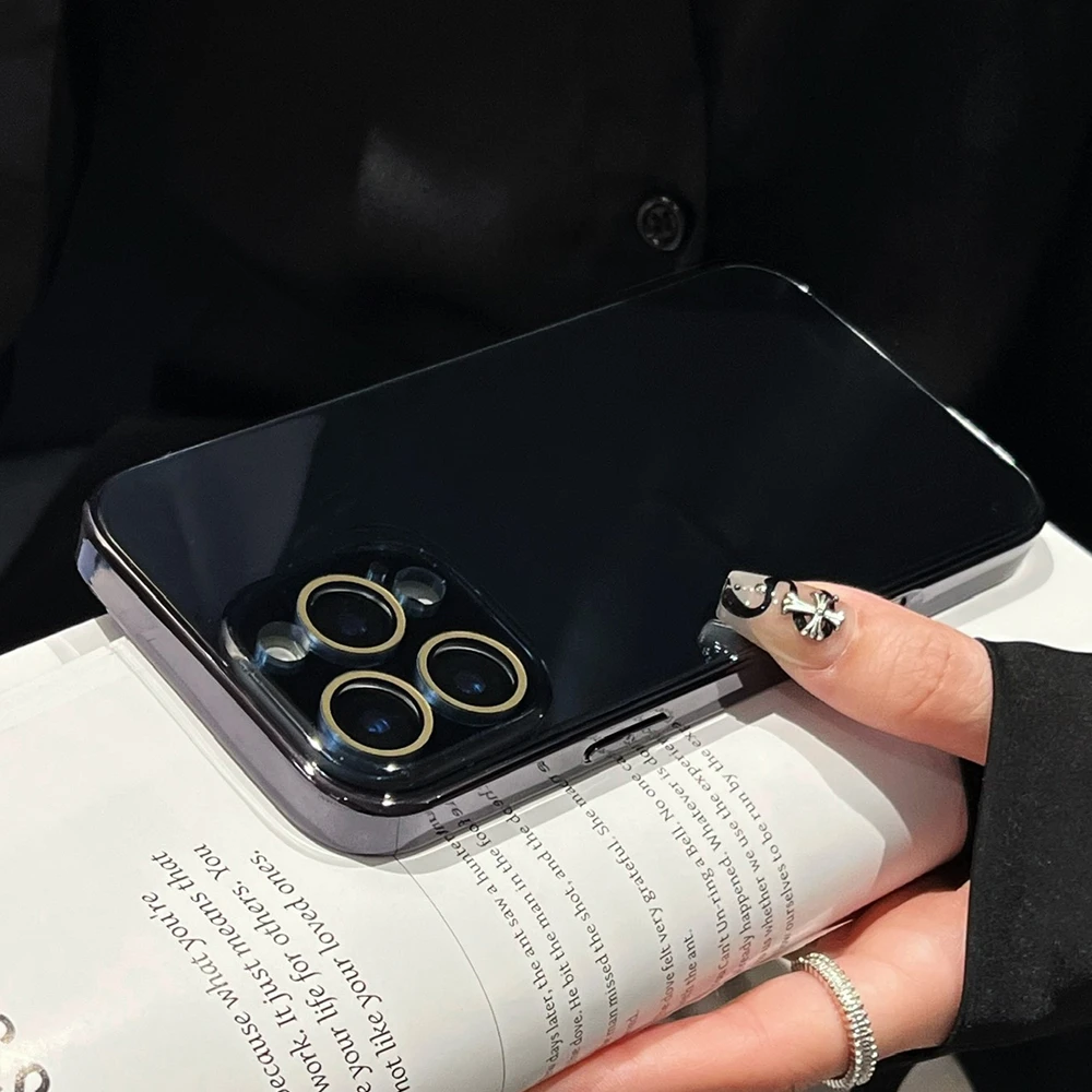 Luxuriöse, glänzende Handyhülle aus Glas für iPhone 18, 17, 15, 16 Pro Max, 14, 13, 12, 11 mit Kameraschutz, stoßfestem Rahmen und harter Schutzhülle. – Detail 15
