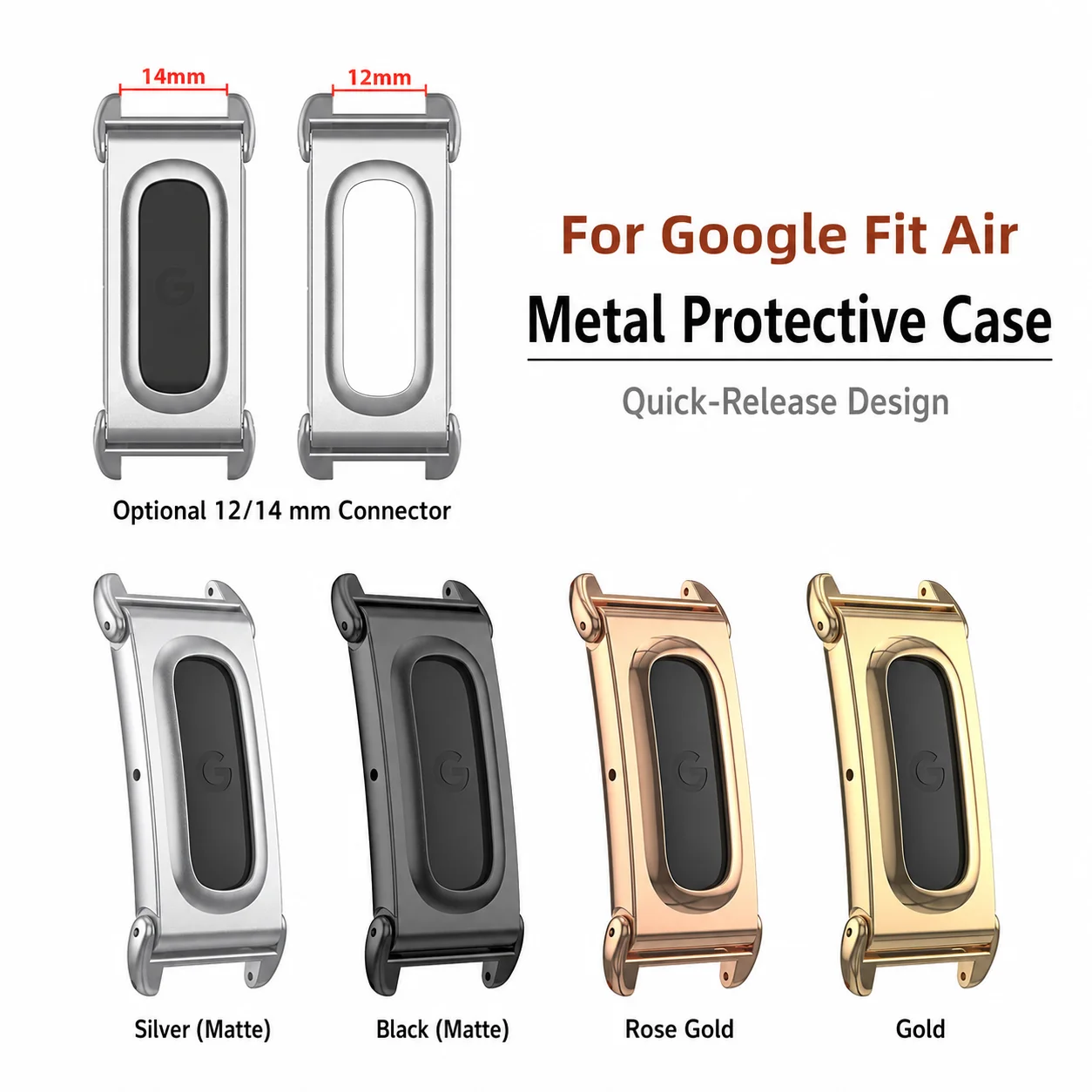 For Google Fitbit Air Metal Quick Watch Strap Connector Shock and Scratch Resistant 12mm/14mm Available
