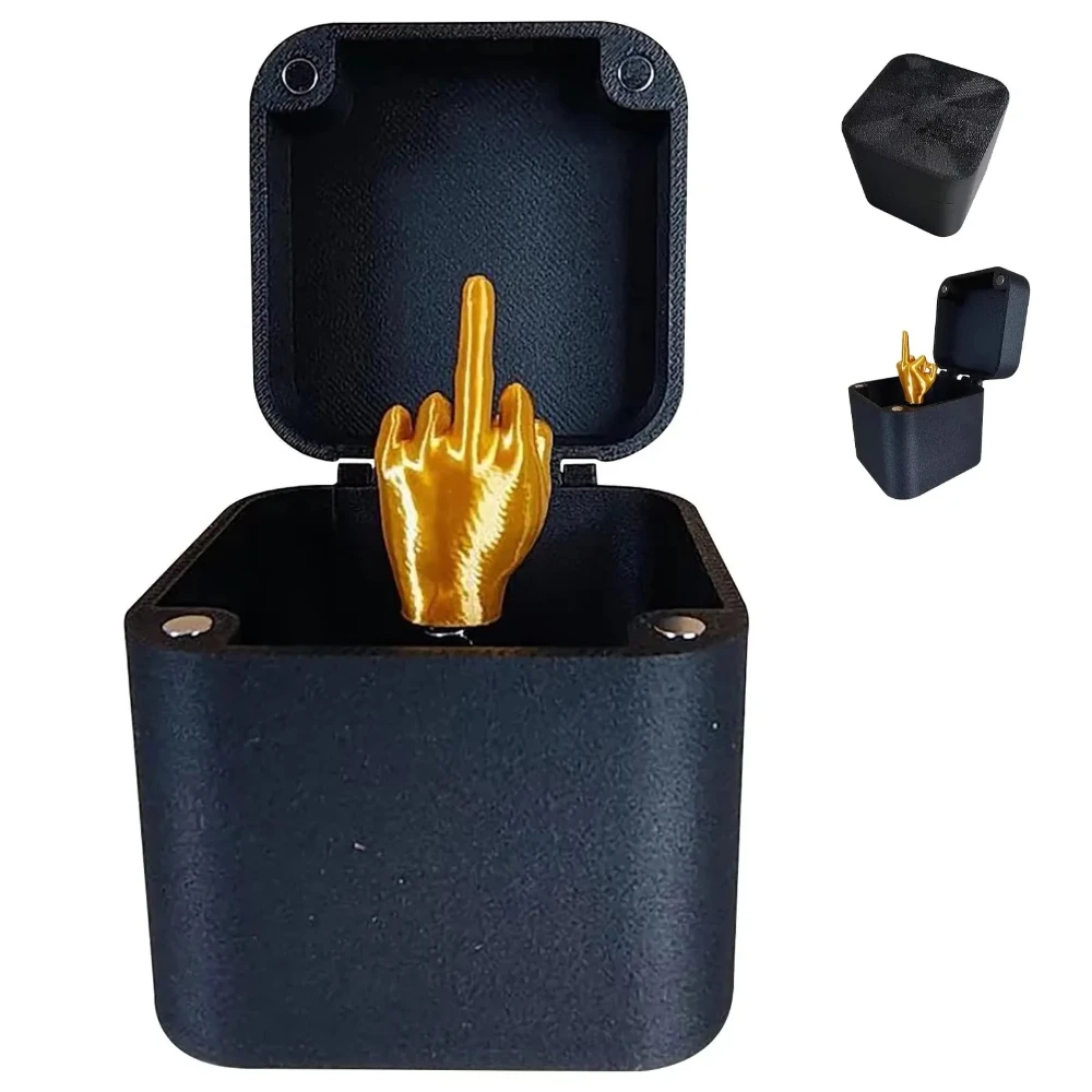 .Christmas Interesting Prank Gift Middle Finger in Box Christmas Box Funny Creative Gifts Office Desk Decoration Home Decoration view 3