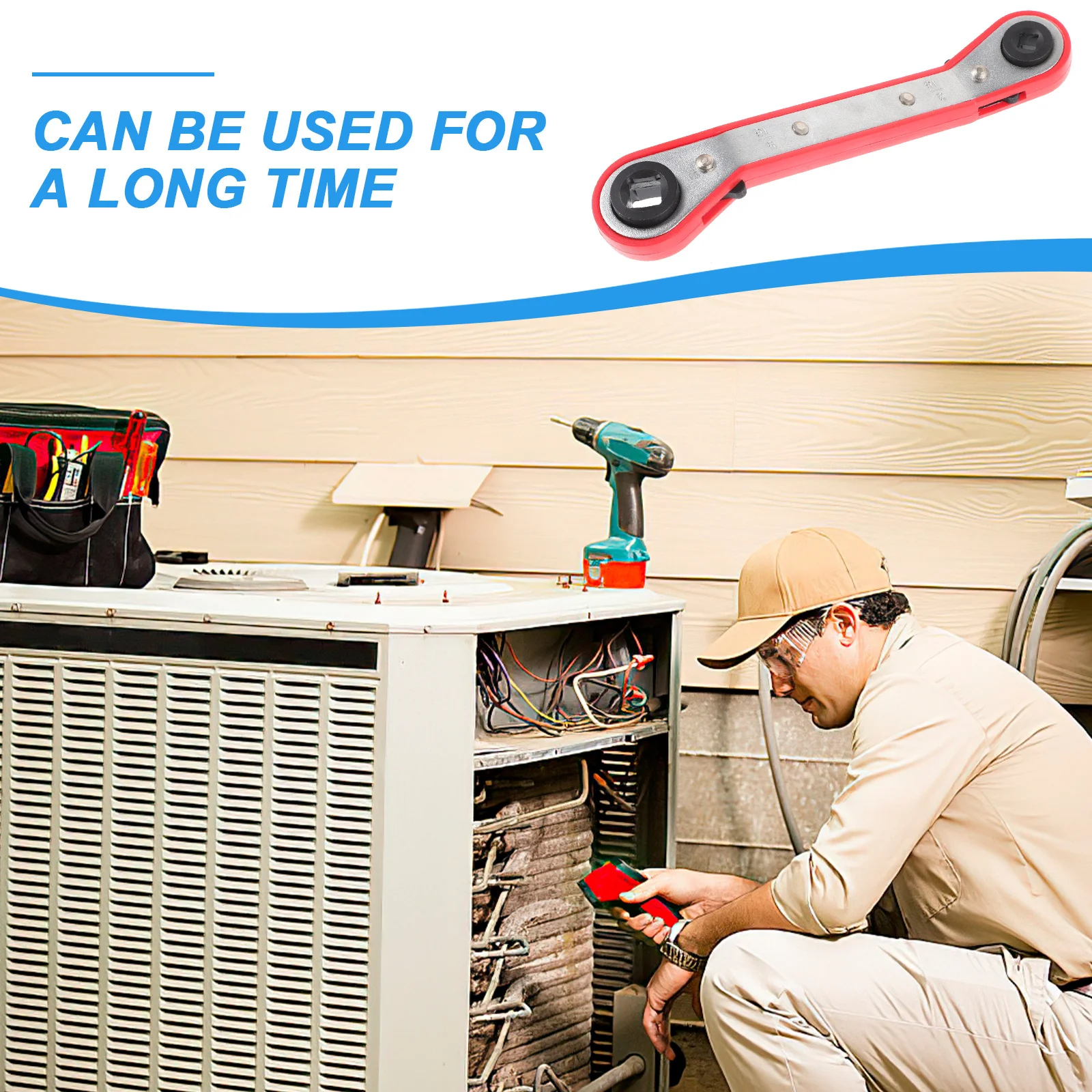 

Reversible Hvac Refrigeration Ratchet Wrench Service Tool Air Conditioner Valve Adjustment Repair Wrench Hvac Tools
