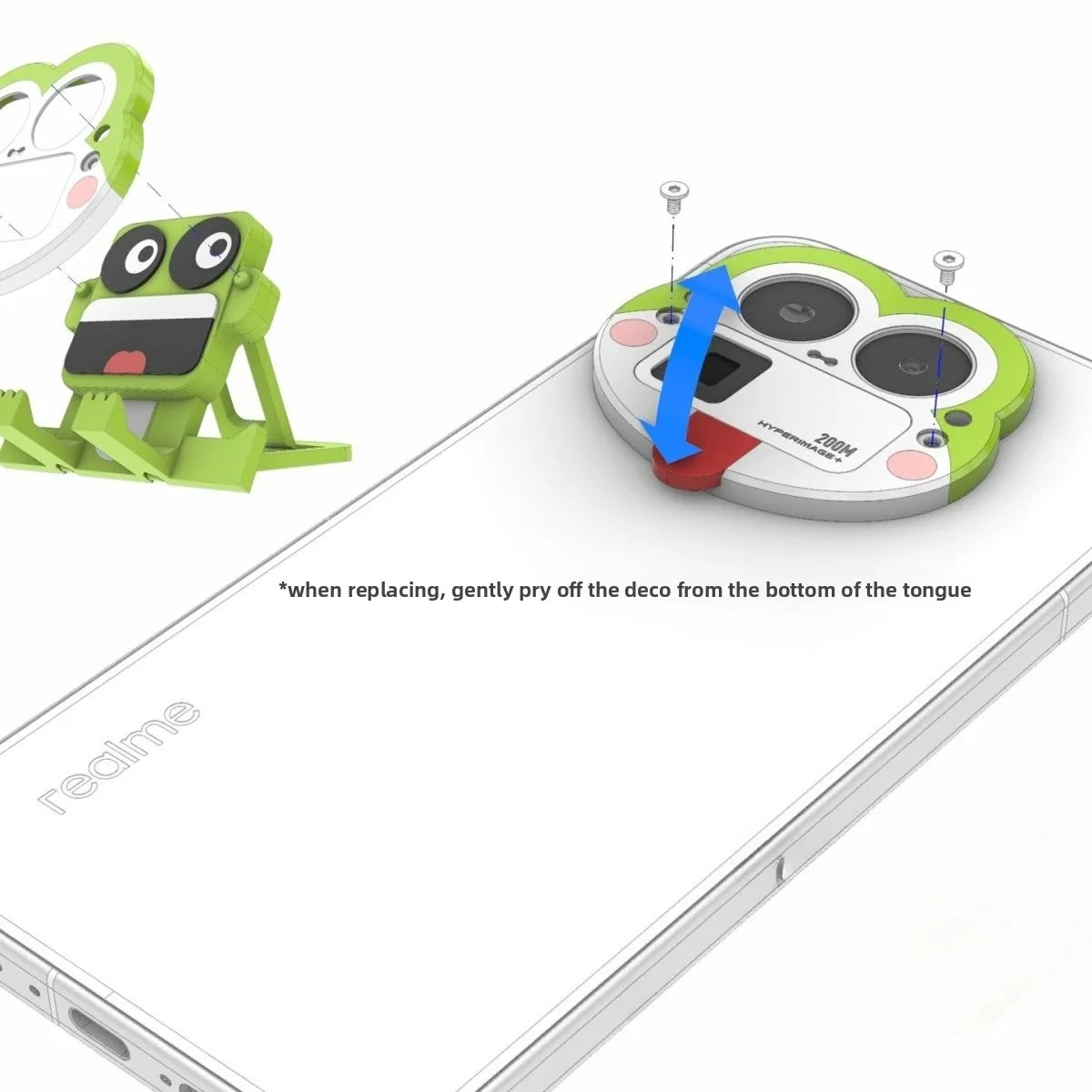 For Realme GT8 Pro Protective Square Camera Module Stylish Lens Hanging Piece For Realme gt8 Pro Animal Anime Style Decoration