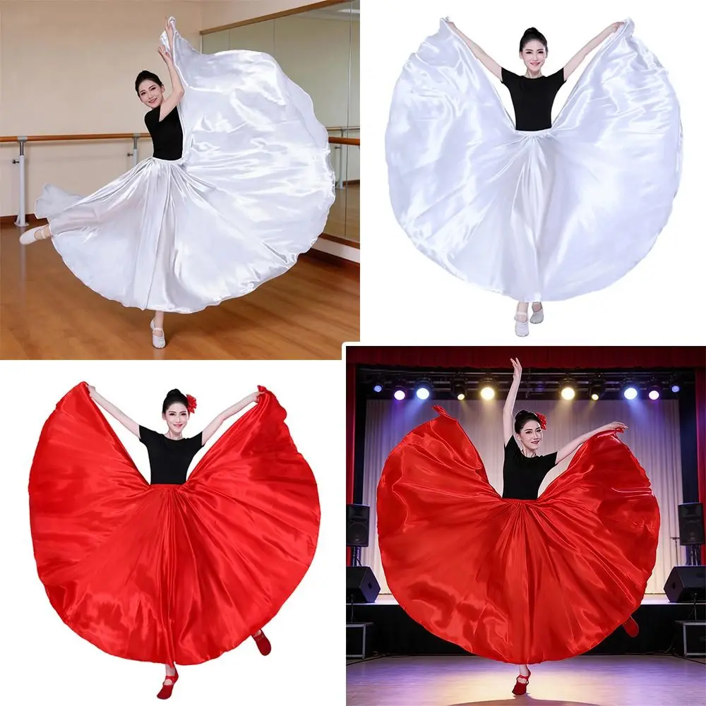 

Fashion Smooth Gypsy Women Skirt Polyester Carnival Belly Dance Dress Ballroom Dance Big Swing Large Swing Skirt Women