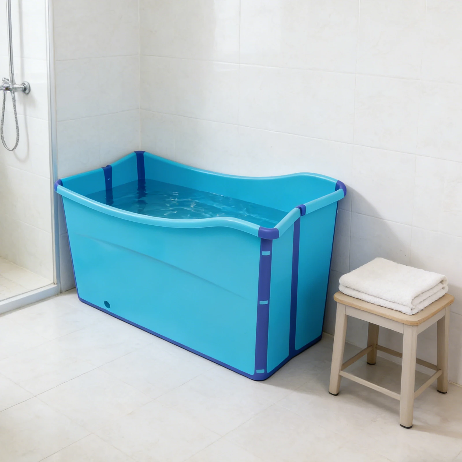 

Floor Standing Folding Bathtub, Suitable for RVs and Bathrooms, Thick Sides To Keep Warm, Easy To Install