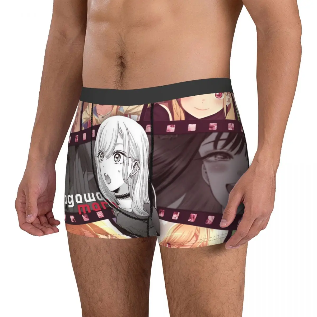 Kitagawa Marin Sono Bisque Doll Wa Koi Wo Suru Men Boxer Briefs Manga Cut Breathable Underpants Print Shorts Birthday Gifts