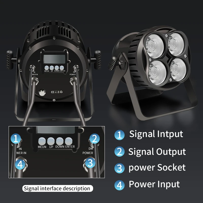 RGBW 4x100w Waterproof IP65 COB LED PAR Stage Light for Wedding Party or Outdoor Waterproof Professional Light
