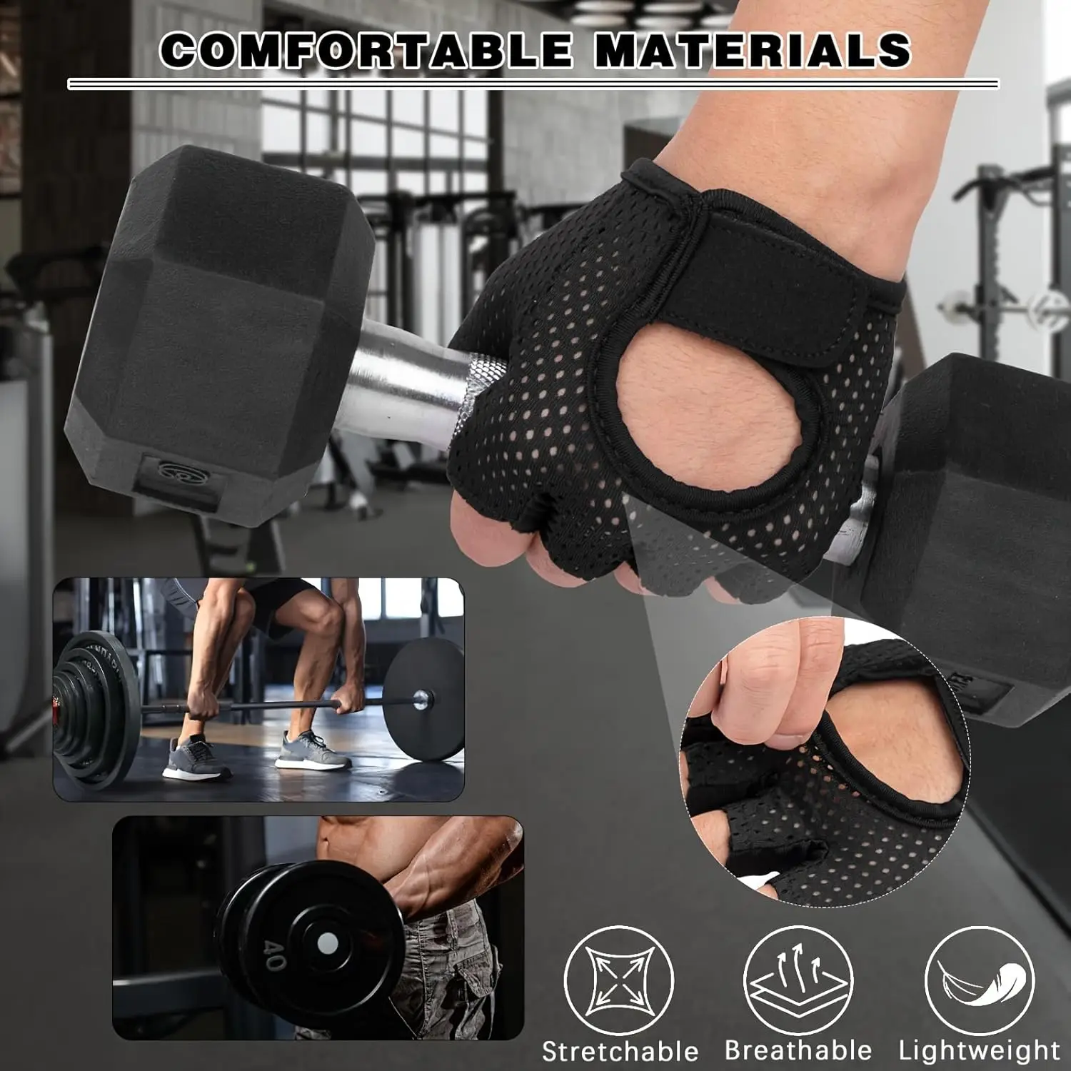 Sport Gloves Breathable Non-slip Cycling Fingerless Fishing Gloves Gym Fitness Weight Lifting Yoga Women Men Workout Gloves