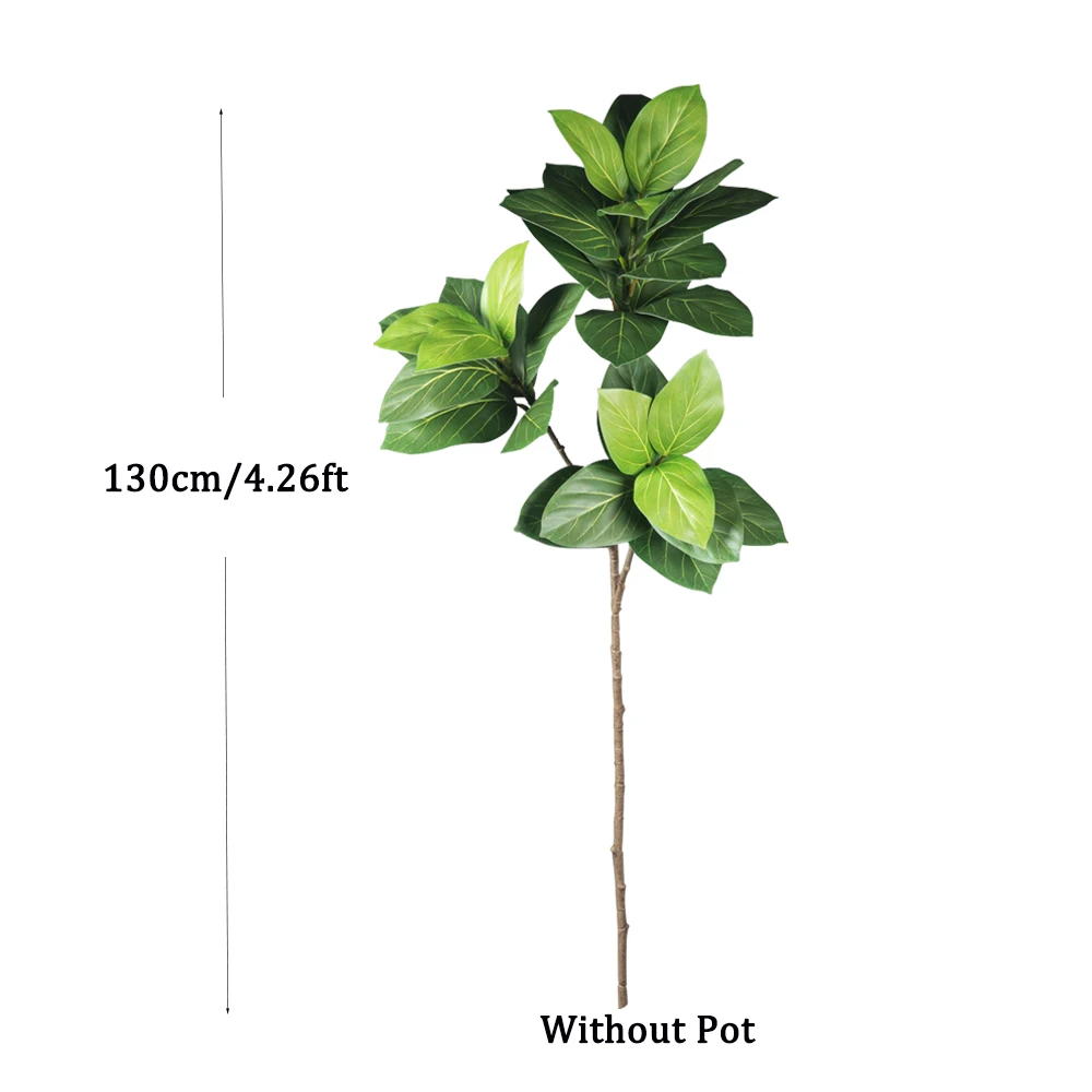 70-130 cm große künstliche Ficus-Pflanzen, künstlicher Maulbeerbaum, tropische Eichenblätter, künstliche Ficus-Plastikpflanzen für Haus- und Gartendekoration – Detail 8