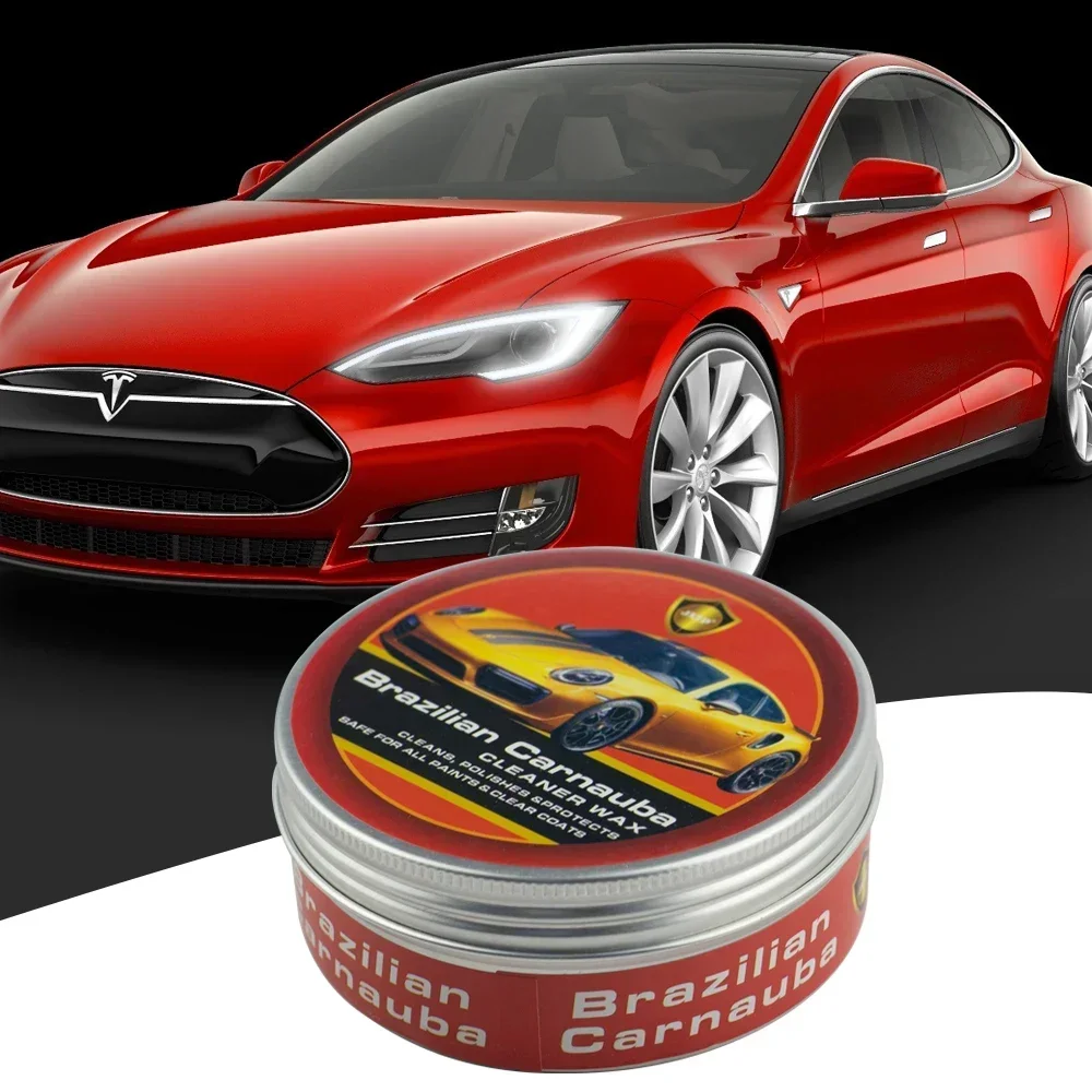 150g Carnauba Paste Car Wax Auto Paint Care Wax Brazilian Polishing Wax Paste High Gloss Shine Super Hydrophobic Coating Glazing