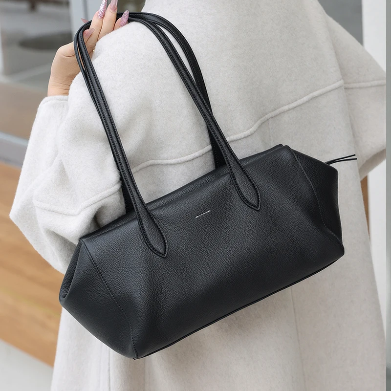 Genuine Leather Women's Handbags Luxury Designer Tote Shoulder Bag Female Travel Large Capacity First Layer Cowhide Woman Bags