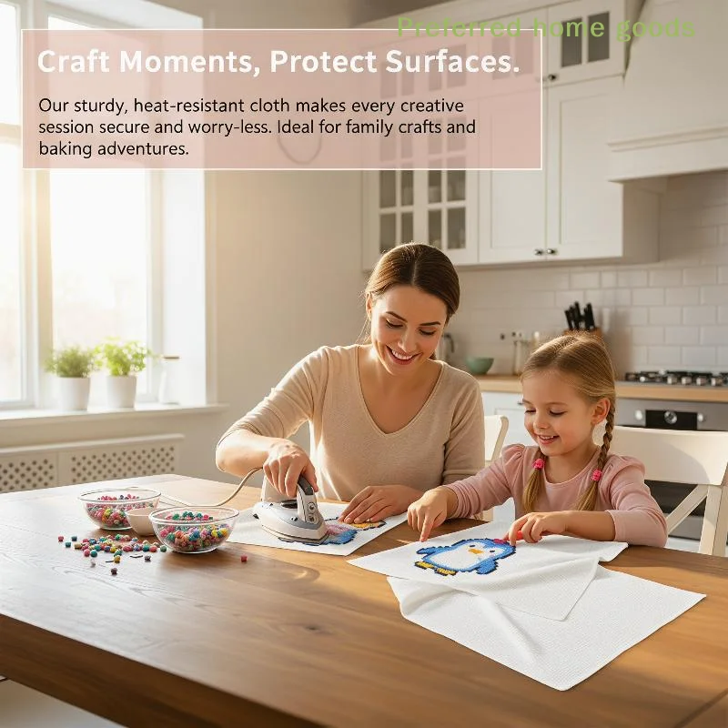 ZLinKJ Reusable Heat Resistant Ironing Pad for Perler Beads and Baking Projects Durable Fabric Towel
