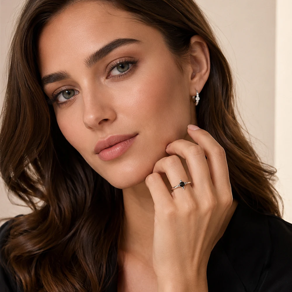 Ring Star Stackable Europe Style Fine Jewerly For Women Brand New Trendy Gift In 925 Sterling Silver