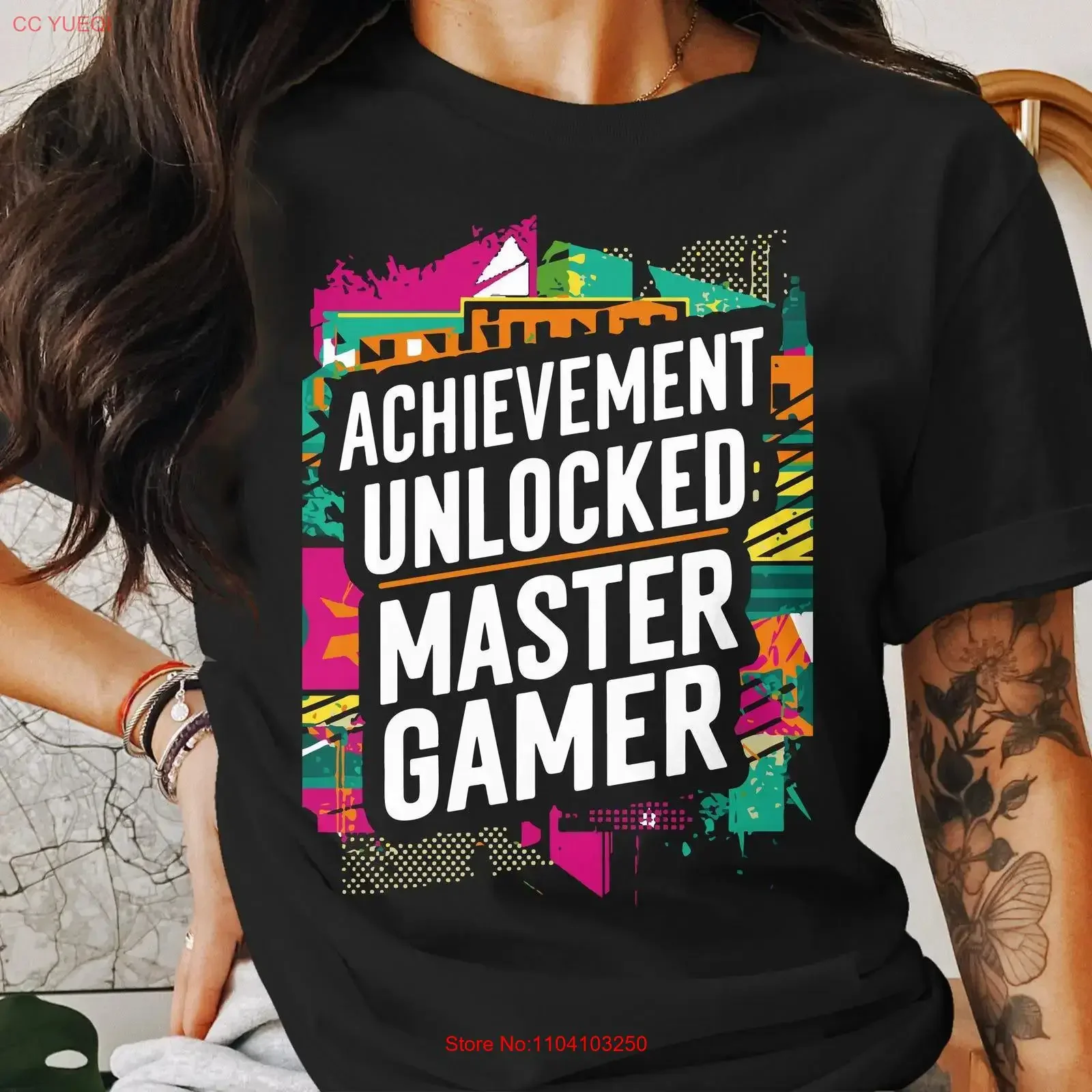 Achievement Unlocked Master Gamer T Shirt Funny Gaming for Gamers vintage Washed Unisex Top For Everyday Wear Slightly