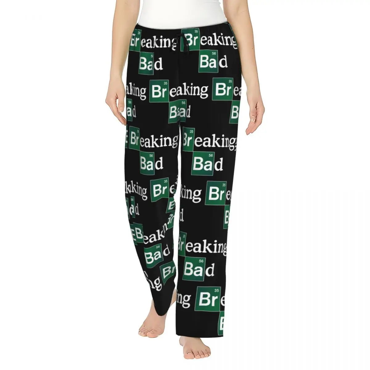 Custom Breaking Bad Pajama Pants Women TV Show Sleepwear Lounge Sleep Bottoms Stretch with Pockets view 3