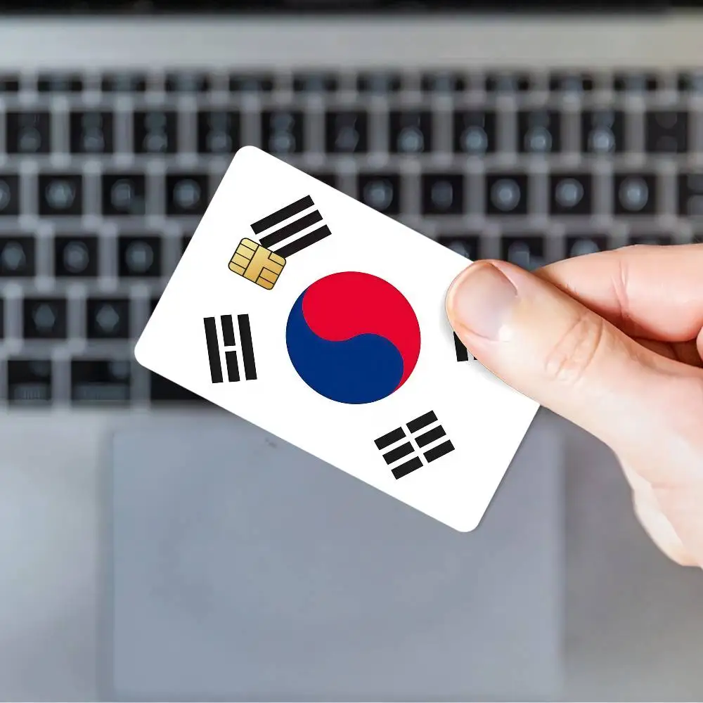 Flag South Korea Film Skin Cover For Credit Card Stickers Debit Bank Card Front