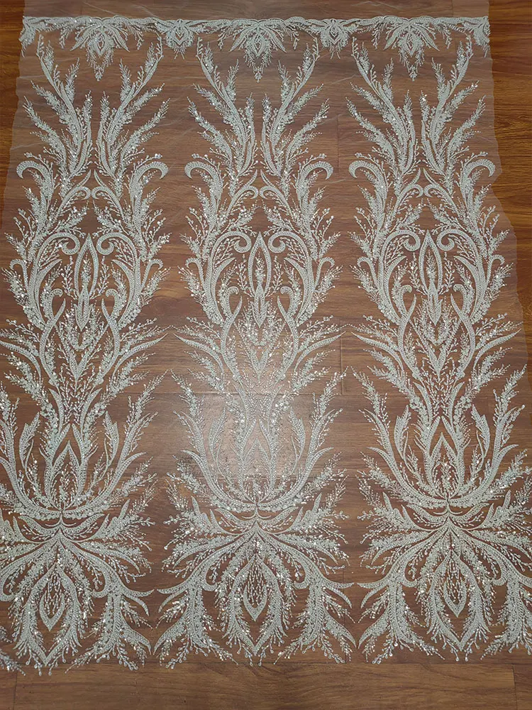 10 ألوان قماش دانتيل مطرز ثقيل مع عزر مركزي تطريز شامل لفستان الزفاف مواد حرفية ذاتية الصنع #2