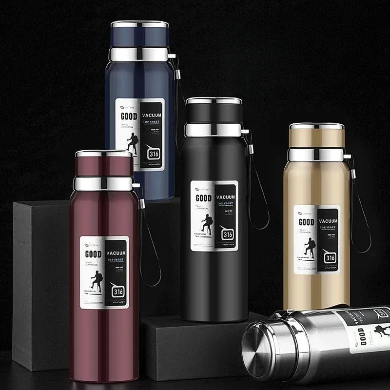 

1000ml Large Capacity Water Bottle 24-hour Insulation Stainless Steel Sublimation Drum Portable Insulation Cup Flask