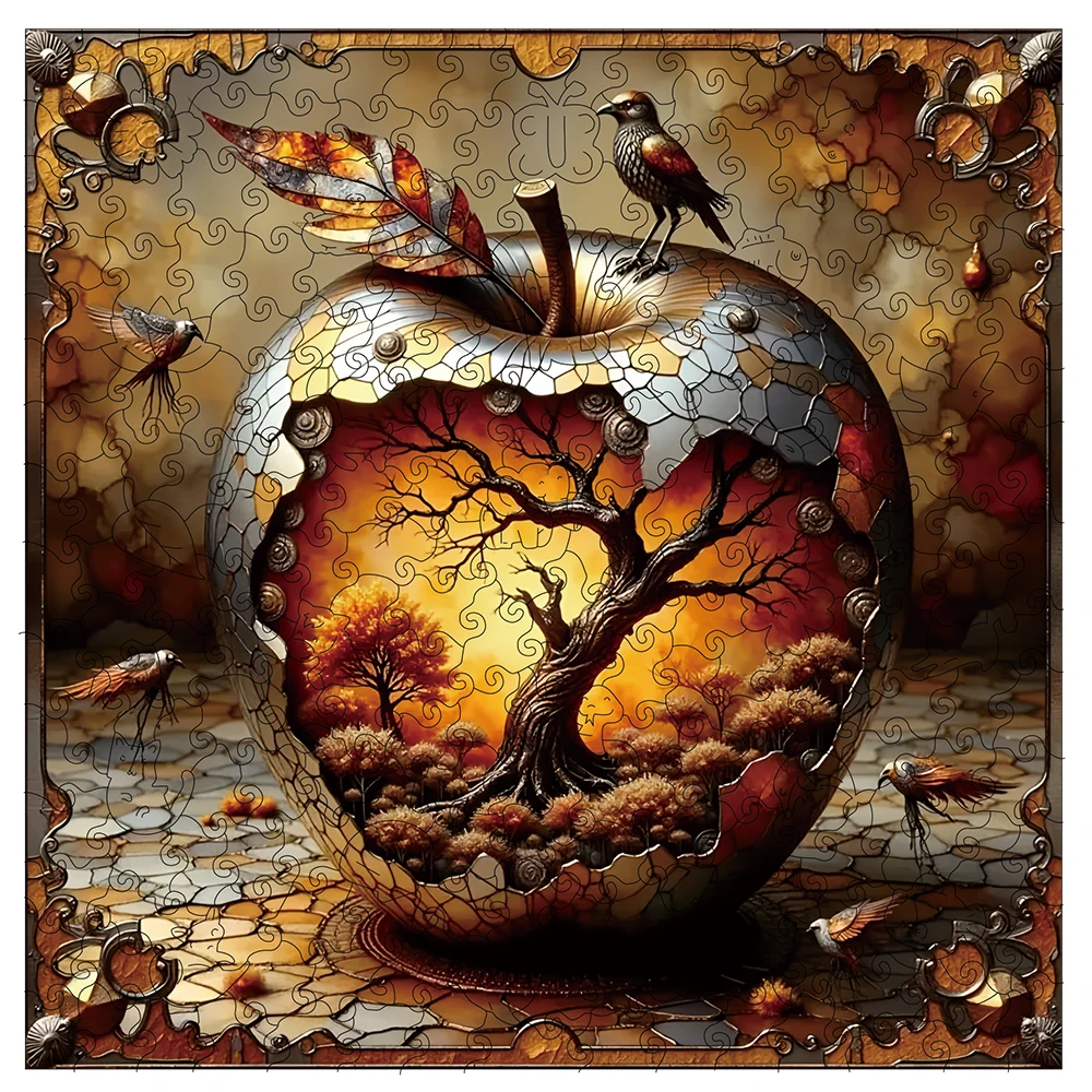 

Деревянный пазл Apple World для взрослых, игрушки высокой сложности, обучение концентрации, подарки на день рождения на Хэллоуин