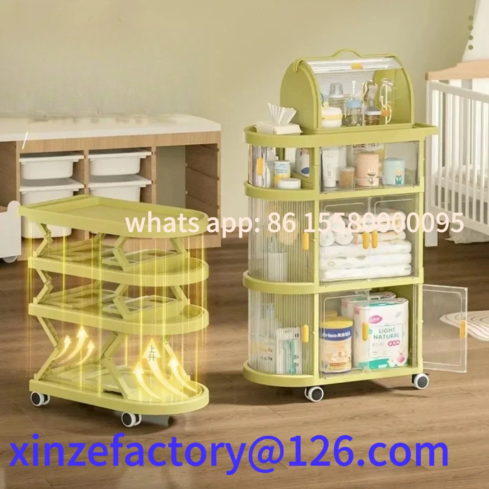 

Customizable Folding Storage Rack Trolley Baby Product Storage Cart Simplicity Portability Trolley and Snack Toys Sundries Organ