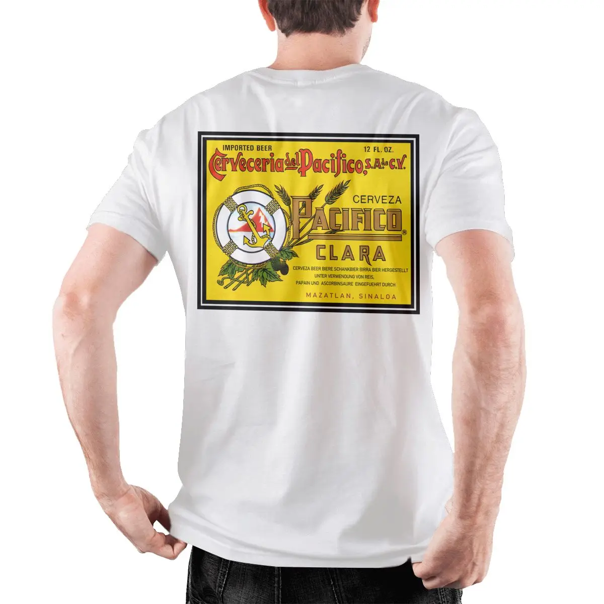 Pacifico Clara cerveza Tシャツ、ビールケーブルの日産の背景、観光アンカーsz、大