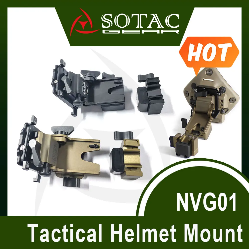 Supporto per casco per visione notturna SOTAC, supporto per occhiali, braccia NVG, metallo per PVS-7, PVS-14, PVS-15, PVS-18, PVS-21