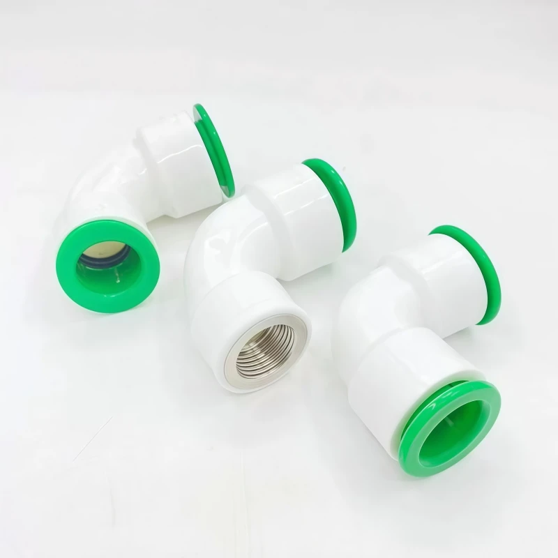 ملحقات الموصل القطر الداخلي 20/25/32 مللي متر PPR موصل سريع لا يتطلب البلاستيك الساخن تذوب المحملة الكوع موصل مباشر