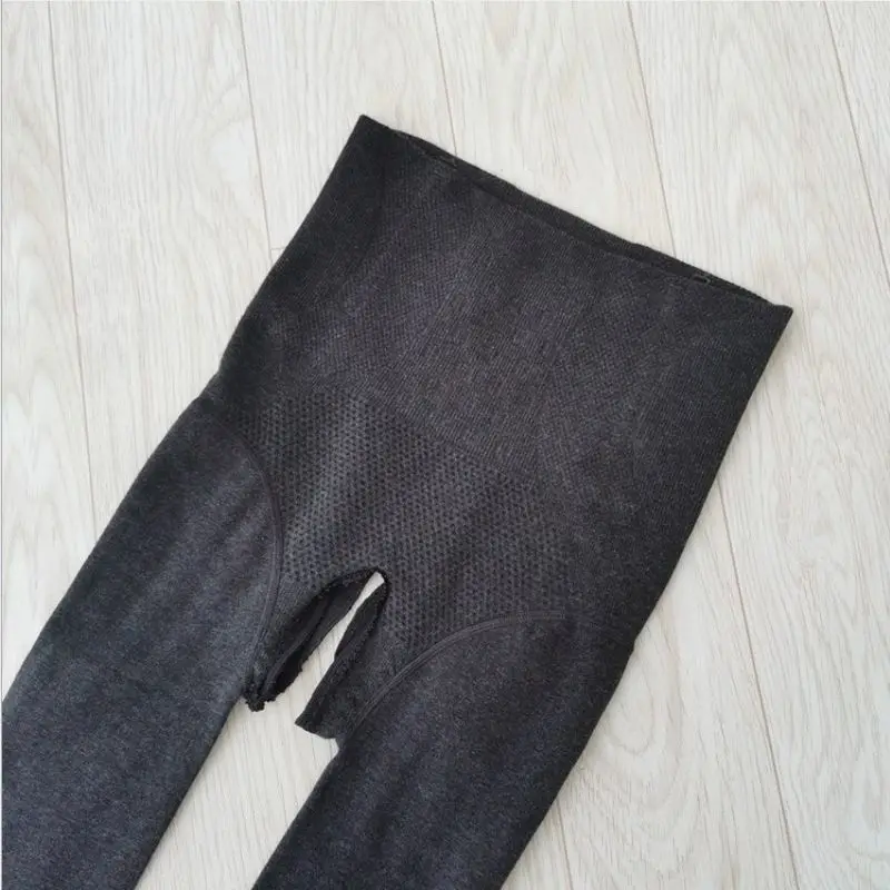 Heren Winter Puur Katoen Verdikt en Fluwelen Thermische Broek Hoge Taille Buik Strakke Visgraten Open Kruis Panty Panty