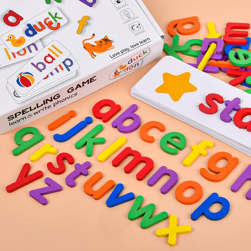 الطفولة المبكرة Eon 26 Engli بطاقة الرهان ممارسة التهجئة Eonal Toys nce Development Word Game