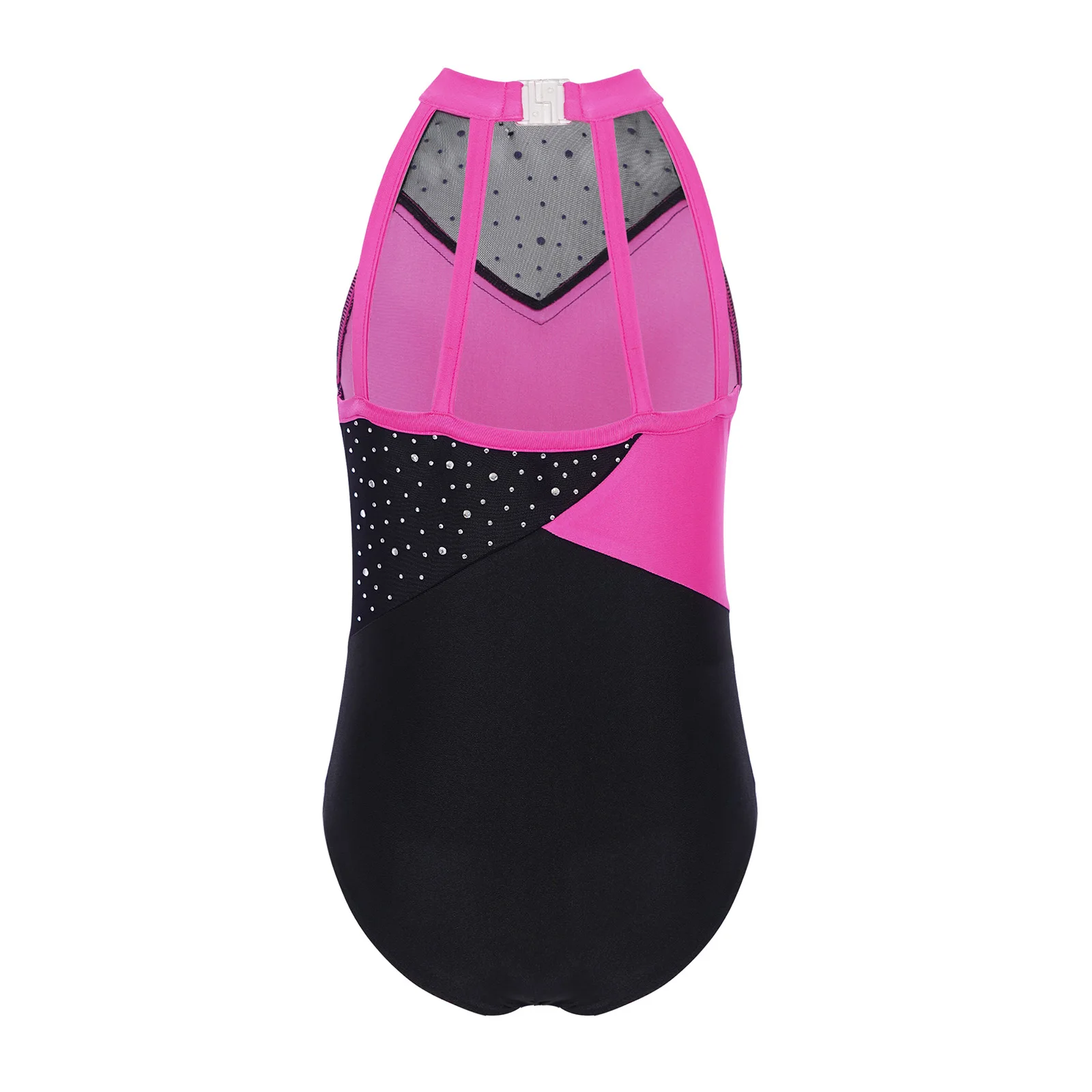 Kinderen meisjes ballet gymnastiek turnpakje dansvoorstelling kostuum strappy terug glittery strass bodysuit schaatsen danskleding