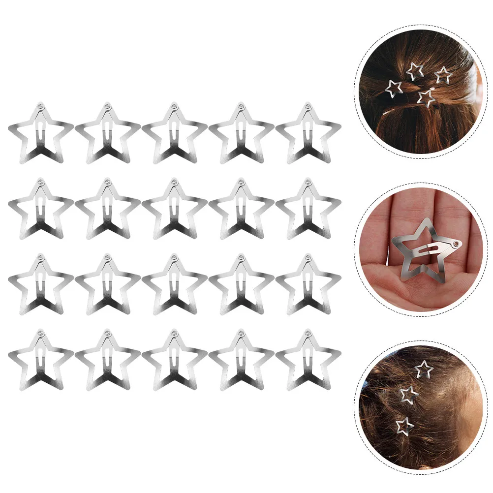 

20 шт. Заколки-звездочки для волос, стильные металлические зажимы, надежные фиксаторы для челки, заколки-зажимы для волос, женские аксессуары
