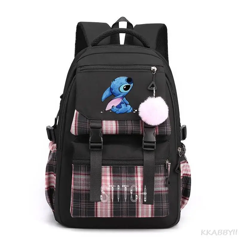 Lilo And Stitch School Bags High School Student Backpack Female Large Capacity Junior High School Laptop Mochila Escolar